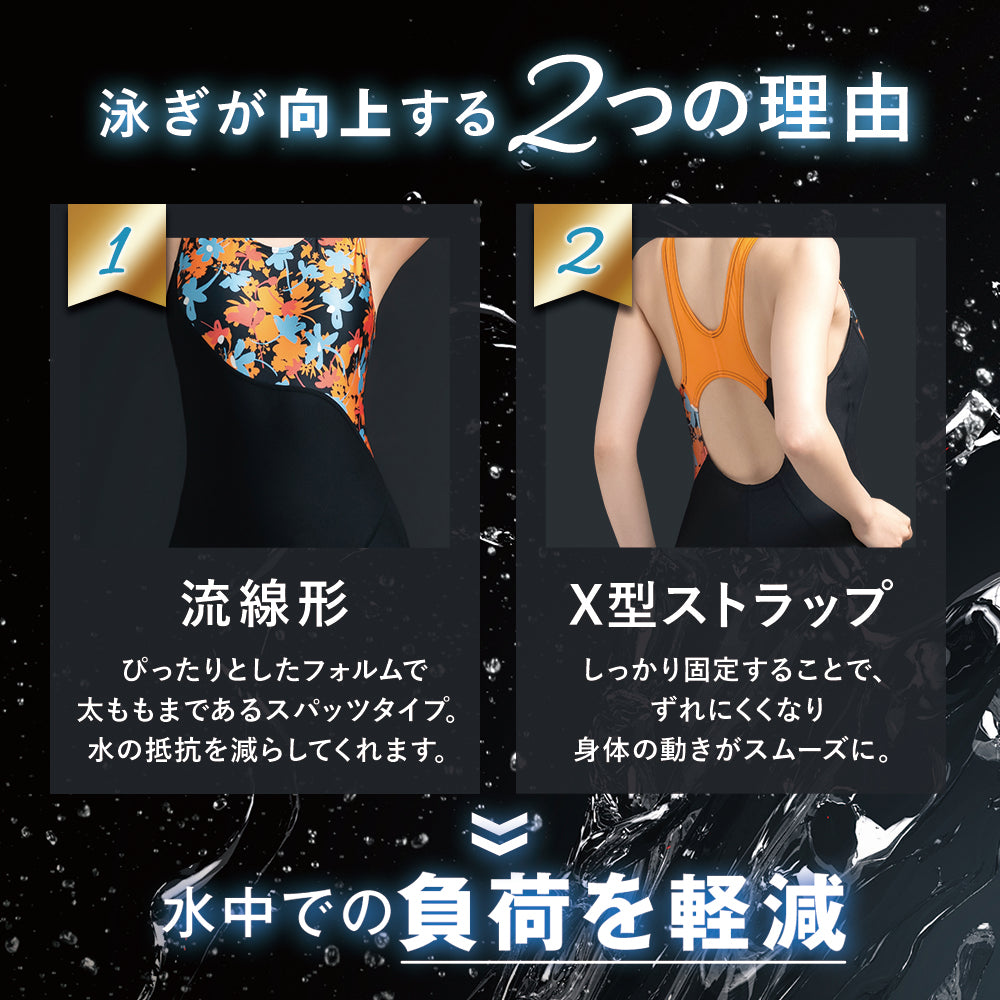 SPOXIA 競泳水着 花柄|レディース フィットネス水着|カラダノミライ自然通販【公式】